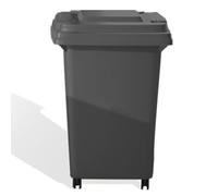 UCKYSU Poubelle Cuisine 30L 50L 100L 120L 240L Usage Résidentiel Commercial Avec Roulettes Couvercle Idéale For Jardin Garage Terrasse Ou L'extérieur(Negro,50L)