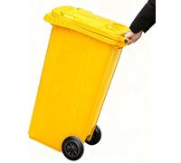 UCKYSU Poubelle Extérieure Portable Avec Roues Rainures Latérales Idéale For Espaces Publics Extérieurs Tels Que Zones Gestion Immobilière Et Campus(Yellow,20 Gallon)