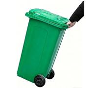 UCKYSU Poubelle Extérieure Portable Avec Roues Rainures Latérales Idéale For Espaces Publics Extérieurs Tels Que Zones Gestion Immobilière Et Campus(Green,65 Gallon)