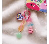 Uclac 1 porte-clés adorable ours de couleur bonbon avec plaque en forme de cœur et petite clochette ornement idéal pour voiture