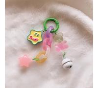 Uclac 1 porte-clés adorable ours de couleur bonbon avec plaque en forme de cœur et petite clochette ornement idéal pour voiture