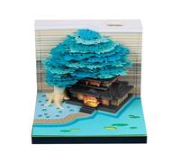 Uclac Calendrier de bureau 2026 avec lumière LED, sculpture en papier, cabane dans les arbres, calendriers 3D, à faire soi-même, sculpture sur papier, bloc-notes pour Noël, pendaison de crémaillère