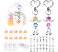 Uclac Lot de 30 pendentifs en forme d'ange - Cadeau d'invité, ange gardien avec sac en organza, étiquettes en papier kraft pour mariage, baptême, Noël, anniversaire, communion, confirmation, A, sans