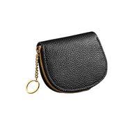 Uclac Portefeuille pour cartes de crédit, mini portefeuille pour femme avec fermeture éclair, porte-cartes de crédit, porte-cartes de visite en cuir fin pour femme, Noir , A