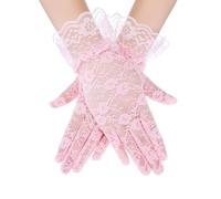 UCLEVER Gants en Dentelle pour Femmes - Rose, Court, Opéra, Soirée et Danse de Mariage - Short Lace Gloves