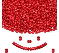 UCLEVER Lot de 1000 Perles poney colorées avec grand trou à enfiler - 6 x 9 mm - Perles Kandi - Pour bracelets, colliers, porte-clés, fabrication de bijoux, bricolage (rouge)