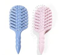 UCLEVER Lot de 2 mini brosses à cheveux mouillés pour tous les types de cheveux (bleu et rose)
