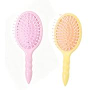 UCLEVER Lot de 2 mini brosses à cheveux mouillés pour tous les types de cheveux (rose et jaune)
