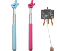 UCLEVER Lot de 2 pointeurs télescopiques rétractables pour enseignants, formation de conférence, discours, conférences (rose rouge, bleu clair)