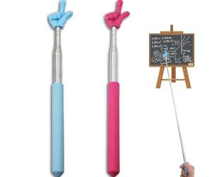 UCLEVER Lot de 2 pointeurs télescopiques rétractables pour enseignants, formation de conférence, discours, conférences (rose rouge, bleu clair)