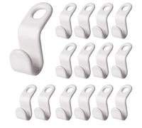 UCLEVER Lot de 20 crochets de suspension pour économiser de l'espace - Cintres empilables multicouches - Clips d'extension en cascade pour vêtements - Pour armoire - Blanc