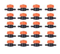 UCLEVER Lot de 20 Vanne Commutation d'Irrigation pour 4/7mm Tuyau, Irrigation Pipe Valve Switch, Robinet Jardin en Plastique PE, Robinet Barbelé Double Mâle, pour L'irrigation des Pelouses de Jardin