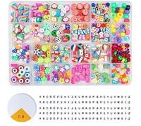 UCLEVER Lot de 830 perles pour bracelets à enfiler sur des bracelets en argile polymère, bricolage, artisanat, cadeaux d'anniversaire