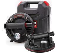 UCMDA 2 Pièces 8" Ventouse Carrelage avec Manomètre - Ventouse Vitrier Capacité de Charge Max 230 kg, Professionnelles Ventouses à Vide avec Boîte de Transport pour Verre, Carreaux, Marbre