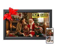 UCMDA Cadre Photo Numérique WiFi Connecté 15,6 Pouces - Cadre Photo Électronique Tactile Smart WiFi Cloud, Mémoire 32G, Rotation Automatique, Partage de Photos ou de Vidéos Via L'application Frameo