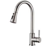 UCMDA Robinet Cuisine avec Douchette Extensible Mitigeur Cuisine en Acier Inoxydable Robinet Douchette Cuisines de Rotatif à 360°, Robinets Evier de Cuisines, 3 Modes de Réglage du Débit D'eau
