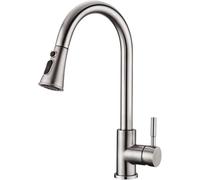 UCMDA Robinet Cuisine avec Douchette Extensible Mitigeur Cuisine en Acier Inoxydable Robinet Douchette Cuisines de Rotatif à 360°, Robinets Evier de Cuisines, 3 Modes de Réglage du Débit D'eau