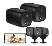 UCOCARE 2K Mini Camera Espion sans Fil WiFi (2 Pieces), Camera Surveillance WiFi Interieur sans Fil, Batterie 5200mAh, HD Mini Camera, Angle Vision 160°, AI Détection Alerte, 10m Vision Nocturne