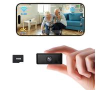 UCOCARE Camera Espion, Fonctionne avec ou sans Wi-FI, Camera de Surveillance sans Internet avec Carte TF de 64 Go, Vision Nocturne, Support Magnétique, Mini Camera pour Intérieur/Extérieur(Noir)