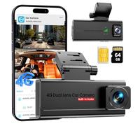 UCOCARE Dashcam Voiture 4G LTE Avant Arrière, Accès à Distance par App