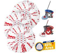 Ucoolbe Lot de 3 têtes de serpillère de rechange pour O-Cedar, compatibles avec le système de seau et balai rotatif O-Cedar EasyWring, 40 % de puissance de nettoyage en plus