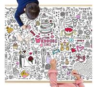 Ucouper Nappe à colorier pour enfants et mariage - 70 x 100 cm - Nappe à colorier - Pour activités d'enfants, jeux de mariage pour invités, petit cadeau, livre de coloriage