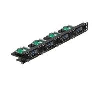 UCTRONICS Support en Rack 1U de 19" pour Raspberry Pi avec Supports de Montage SSD, vis moletées, Support Avant Amovible Prend en Charge jusqu'à 4 Raspberry Pi 5, 3B/3B+, 4B et 4 SSD, Option