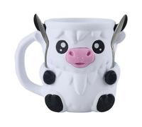Ucuse Highland - Porte-pinte à crème glacée en forme de vache des Highlands, avec poignée, imprimé 3D, réutilisable, anti-fuite, confortable, cadeau pour les amateurs de vache des Highlands