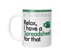 Ucuse Tasse à café amusante avec feuille de calcul Excel, cadeau fantaisie pour comptable, banquier, collègues, comptabilité, patron, amis, analystes, feuilles de calcul amusantes