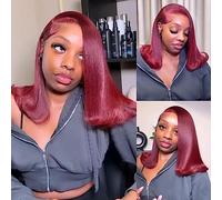 UCUVIC 13x4 Bourgogne Lace Front Wigs Human Wigs Bob Wigs Red Hair Wigs Hd Front Wigs 99J Burgundy Red Front Wigs Glueless Perruques