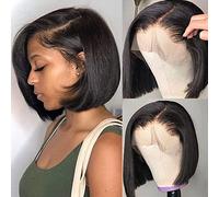 UCUVIC Bob Wig Human Hair 13x4 HD Lace Front Wigs for Black Women Human Hair Side Part Frontal Bob Wig, Ailwelia Glueless Short Human Hair Wigs for Black Women Pre Plucked 180% Density 10 Inch
