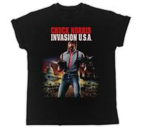 UCZTIKKZ Chuck Norris Invasion U.S.A Movie Poster Tshirt Black L
