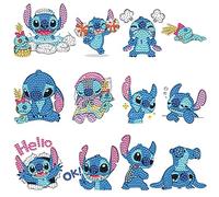 UdacA Diamond Painting Kits Enfant, 12 Pièces 5D DIY Diamond Peinture Autocollants, Kit Mosaique Autocollants Broderie Diamant pour Enfants Adultes DéButants