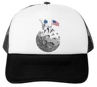 Udaytee Amérique Moonshot Casquette De Baseball Unisexe Blanche Réglable White Unisex Baseball Cap