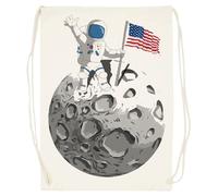 Udaytee Amérique Moonshot Sac De Sport En Coton Beige Cotton Beige Training Bag Gym Sack