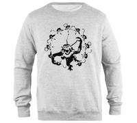 Udaytee Cercle Armée des 12 Singes Sweatshirt Unisexe Gris à Col Roulé Simple-Fit Simple-Fit Pullover Grey Unisex Sweatshirt