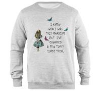Udaytee Citation D'alice Au Pays des Merveilles Sweat-Shirt Unisexe Gris À Coupe Simple Simple-Fit Pullover Grey Unisex Sweatshirt