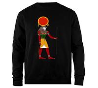 Udaytee Dieu Égyptien Ra Est Le Soleil Sweatshirt Unisexe Noir à Col Roulé Simple-Fit Simple-Fit Pullover Black Unisex Sweatshirt