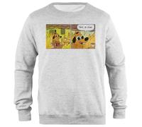 Udaytee Doggy This is Fine Sweat-Shirt Unisexe Gris À Coupe Simple