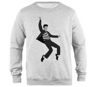 Udaytee Elvis Presley Sweat-Shirt Unisexe Gris À Coupe Simple Simple-Fit Pullover Grey Unisex Sweatshirt