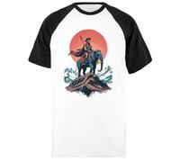 Udaytee Hannibal Barca T-Shirt De Baseball Unisexe Blanc À Manches Courtes Courtes Short Black-Sleeved White Unisex Baseball T-Shirt