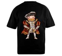 Udaytee Henri VIII T-Shirt Unisexe Noir en Coton Surdimensionné Oversized Cotton Black Unisex T-Shirt