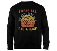 Udaytee Je Garde Toutes Les Blagues De Mon Père dans Une Base De Données Vintage Dad Dad Sweat-Shirt Unisexe Noir À Coupe Simple