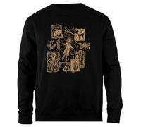 Udaytee Kopie Von Coraline Chat Poupée Rose Palais Bouton Yeux Sweat-Shirt Unisexe Noir À Coupe Simple