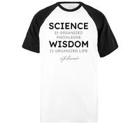 Udaytee La Science Selon Kant… T-Shirt De Baseball Unisexe Blanc À Manches Courtes Courtes Short Black-Sleeved White Unisex Baseball T-Shirt
