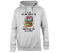 Udaytee Laisse-Moi M'asseoir sur Ton Visage Et Te Glacer comme Un Beignet Sweat À Capuche Gris Unisexe, Coupe Simple