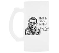 Udaytee L'enfer C'est Les Autres Tasse À Bière En Verre À Poignée Handled Glass Beer Drinking Cup