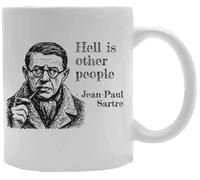 Udaytee L'enfer C'est Les Autres Tasse À Boire En Céramique Blanche White Ceramic Mug Beverage Drinking Cup