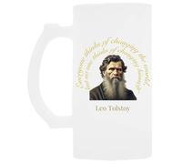 Udaytee Léon Tolstoï Le Royaume De Dieu Tasse À Bière En Verre À Poignée Handled Glass Beer Drinking Cup