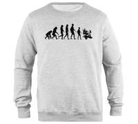 Udaytee L'évolution Selon Stephen Hawking Sweat-Shirt Unisexe Gris À Coupe Simple Simple-Fit Pullover Grey Unisex Sweatshirt
